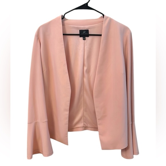 Adrianna Papell Jackets & Blazers - Adrianna Papell Blush Pink Bell Sleeve Open Front Blazer  Women’s Size Medium